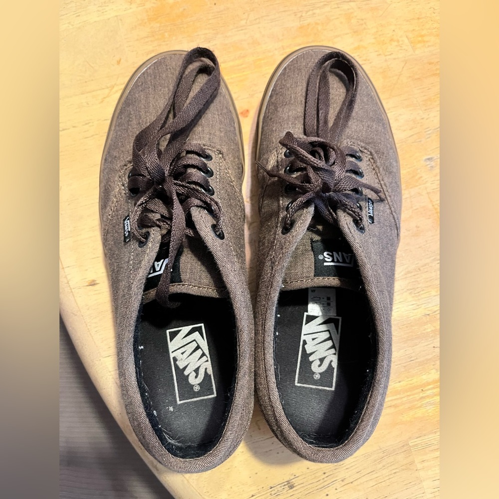 VANS brown low-top sneakers BARELY WORN.